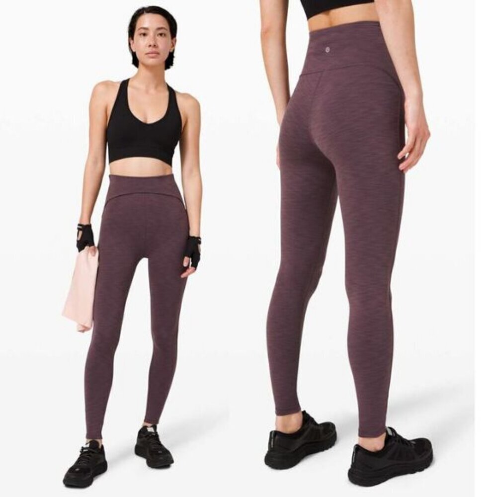 LULULEMON Power Within Super High-Rise Pant 28" Size 2 Heathered Black Currant